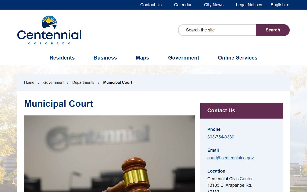 Centennial Municipal Court building for local violations