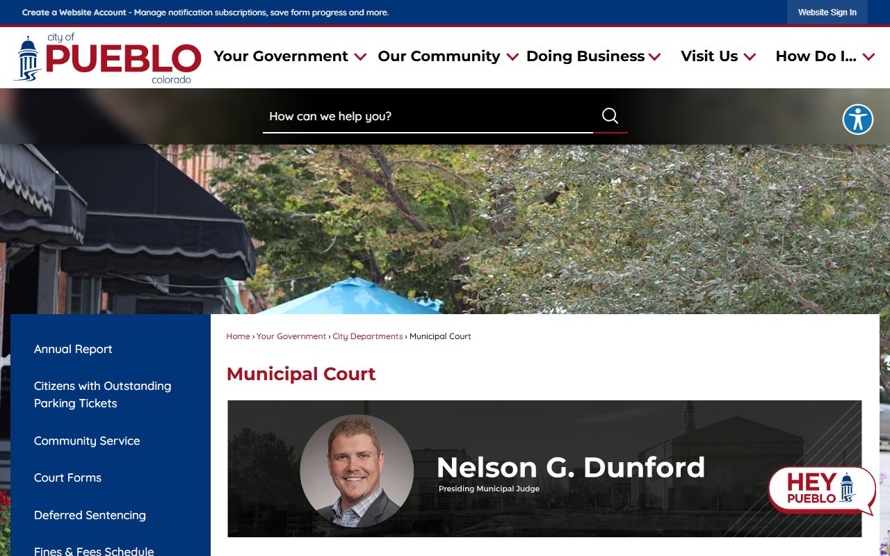 Pueblo Municipal Court building and services for city legal matters