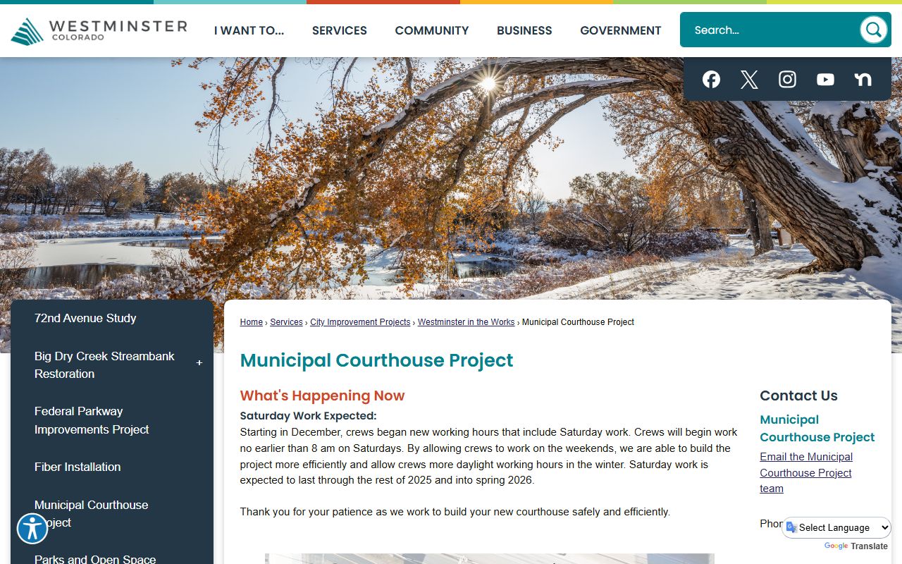 Westminster Municipal Courthouse Project construction and updates