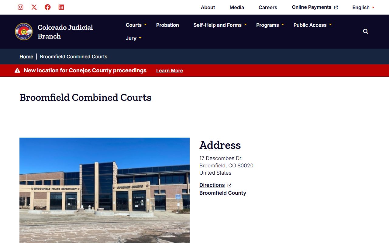 Broomfield Combined Courts building exterior