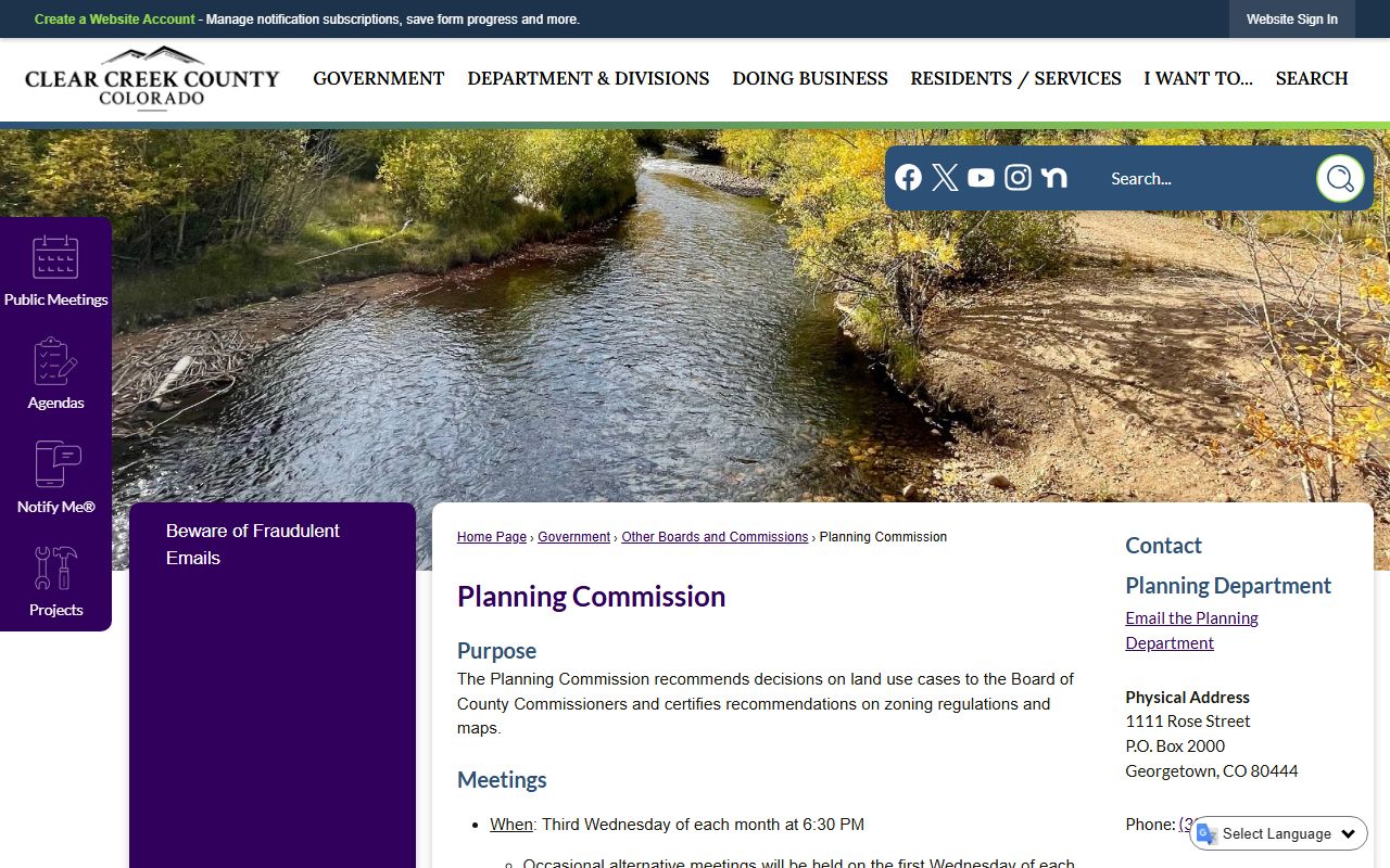 Clear Creek County Clerk and Recorder office website