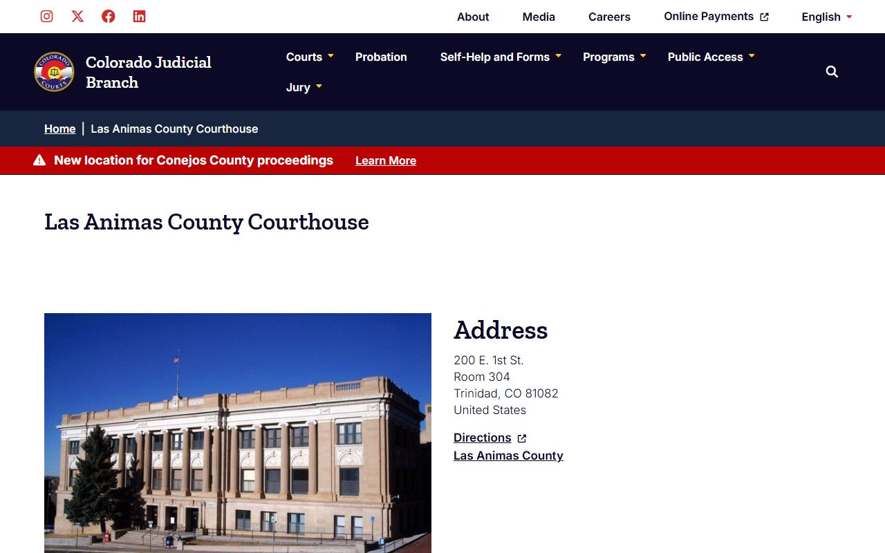 Las Animas County Courthouse in Trinidad