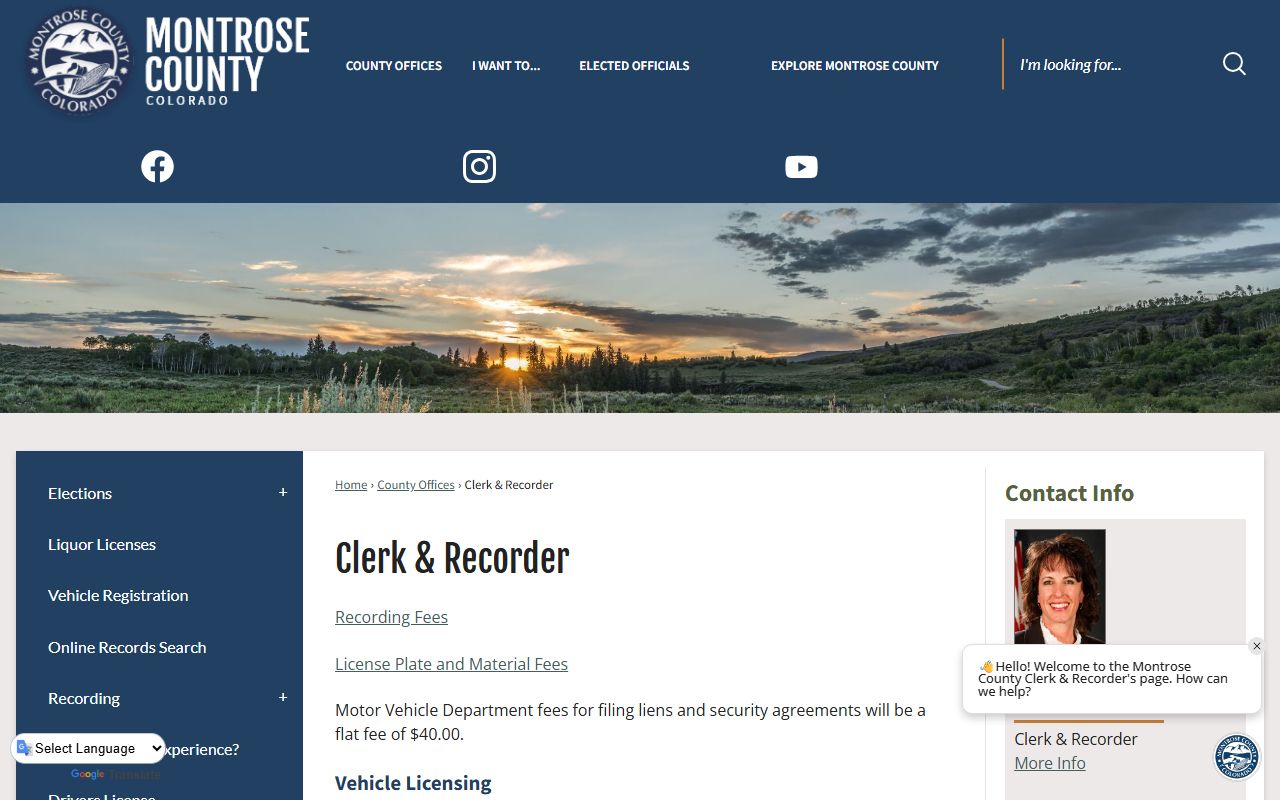 Montrose County Clerk and Recorder office