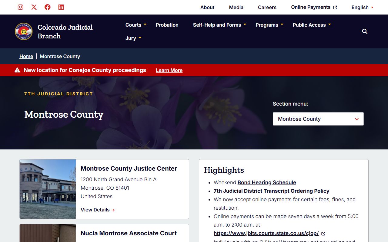 Montrose County trial court probate records