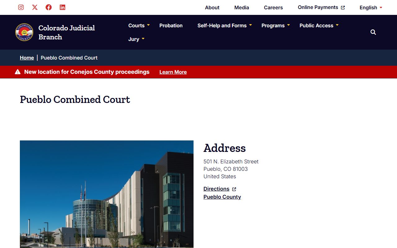 Pueblo County Combined Court offices and public areas