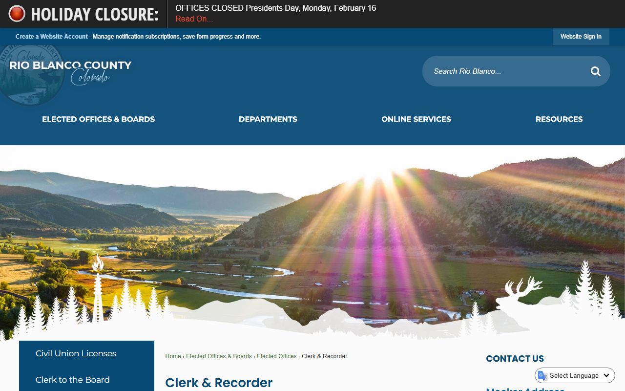 Rio Blanco County Clerk and Recorder office