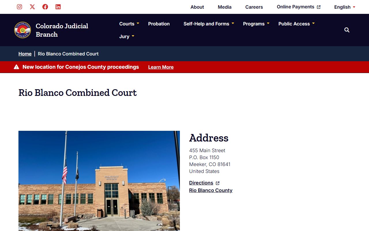 Rio Blanco County Combined Court courthouse exterior