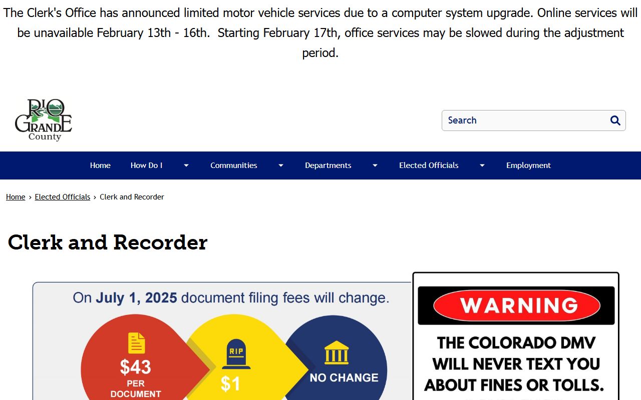 Rio Grande County Clerk and Recorder office building