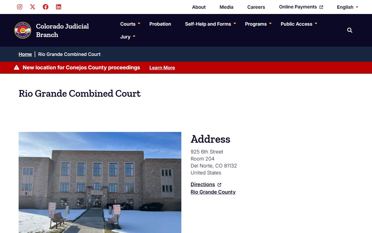 Rio Grande County Combined Court courthouse