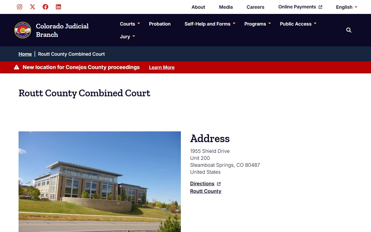 Routt County Combined Court building exterior