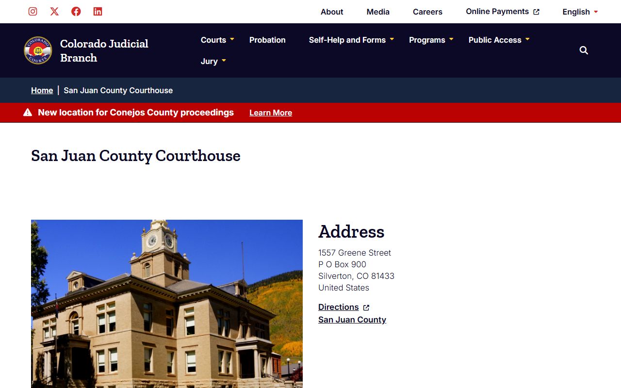 San Juan County courthouse in Silverton Colorado